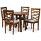 Baxton Studio Darina Modern and Contemporary Grey Fabric and Walnut Brown Finished Wood 5-Piece Dining Set 174-9883-10895-Zoro - alternate 1
